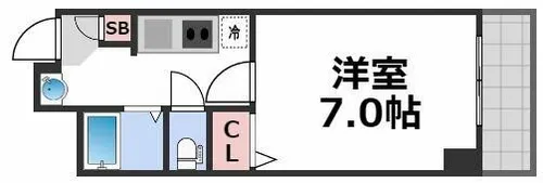 リバーライズ玉造【5階】の間取り