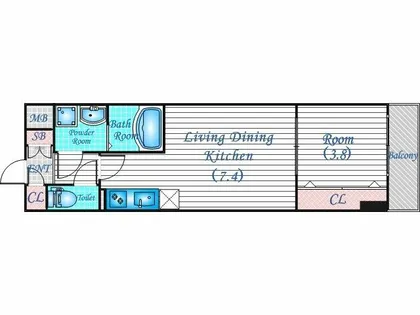 CITY PAL CREST TANIMACHI【15階】の間取り
