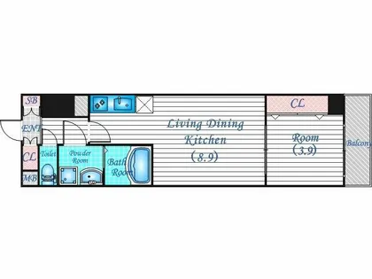 CITY PAL CREST TANIMACHI【8階】の間取り