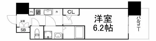 エスリード梅田グレイス【10階】の間取り