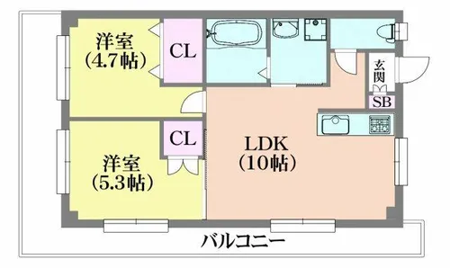 セイシェル長田山手【2階】の間取り