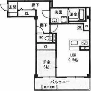 パーシモン中もず【103号室】の間取り