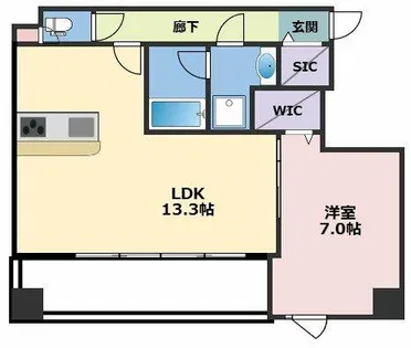 Le Mob i 天神橋【6階】の間取り