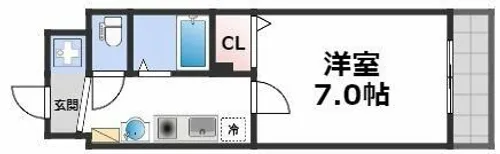 エスリードコート難波ウエスト【1階】の間取り