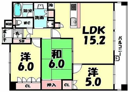 カスタリア上町台【803号室】の間取り