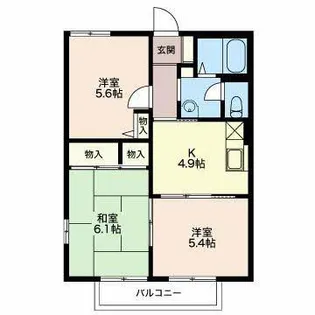 ひまわりハイツA棟【201号室】の間取り