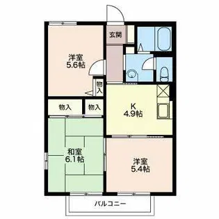 ひまわりハイツA棟【201号室】の間取り