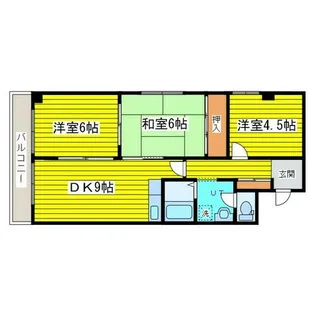 サンファスト元町【601号室】の間取り