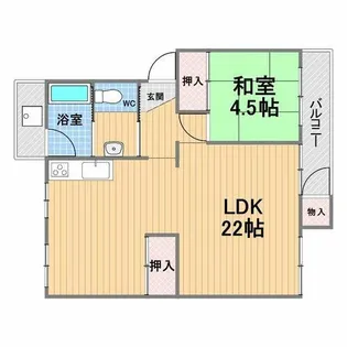 狩口台団地37号棟【4階】の間取り
