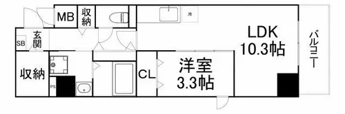 クレインレジデンス【8階】の間取り