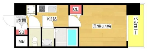 アドバンス大阪グロウス【1404号室】の間取り