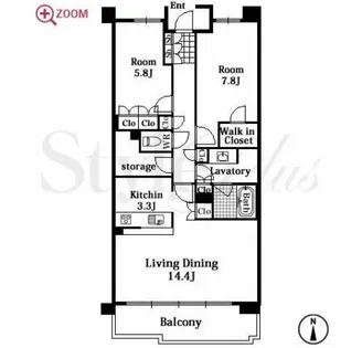 レザンドール東山元町【4階】の間取り