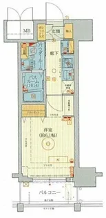 エステムプラザ難波WESTリバークロス【7階】の間取り