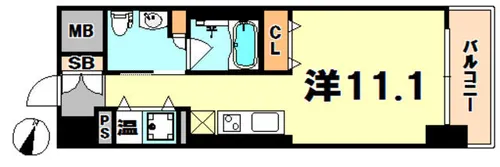 レジディア神戸磯上【4階】の間取り