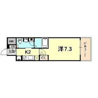 エステムプラザ神戸水木通グランクロス【5階】の間取り