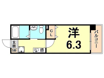 ダイドーメゾン阪神西宮駅前【9階】の間取り