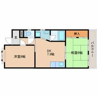 ハイデンス西難波【4階】の間取り