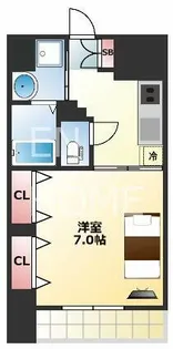 PARKHILLS上本町壱番館【8階】の間取り