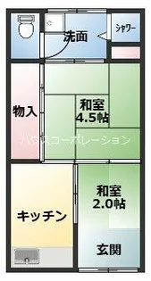兵庫県尼崎市三反田町2丁目【テラスハウス】の間取り