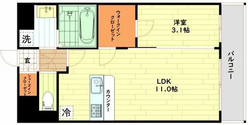 リヴェント福島野田【4階】の間取り