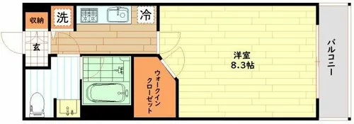 レジュールアッシュ福島【5階】の間取り