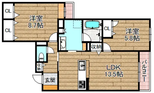 ShaMaison Surire【102号室】の間取り