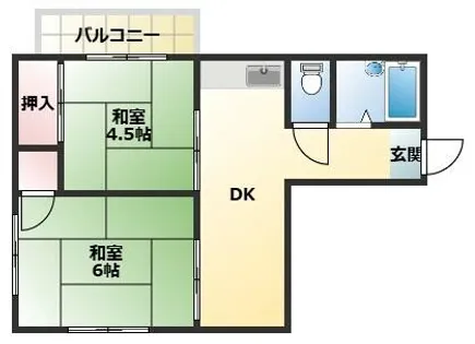 若松マンション【4階】の間取り