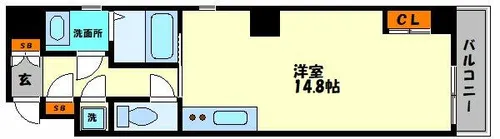 ボーベル南船場【13階】の間取り