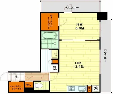 1LDKの間取り画像