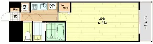 プレサンス大阪ゲートシティ【3階】の間取り