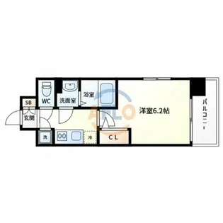 エスリード南森町【12階】の間取り
