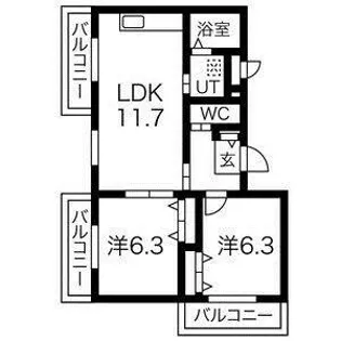 アメリア【3階】の間取り