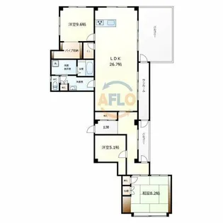 晴明丘マンション【2階】の間取り