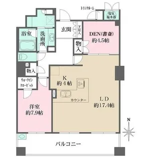 ジオタワー西宮北口【4階】の間取り