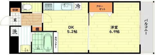 ビバーチェ鷲洲【10階】の間取り