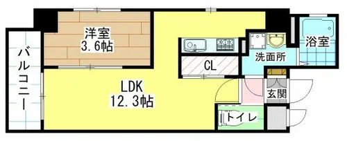 Erde三萩野【7階】の間取り