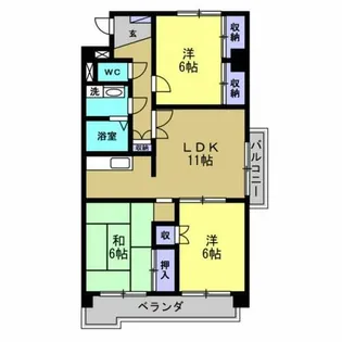 サンライズ旭【3階】の間取り