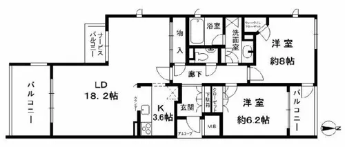 ジークレフ夙川フラット【3階】の間取り