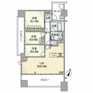 クリオレジダンス赤池ザ・マークス【9階】の間取り