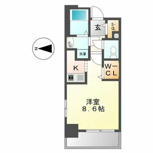 エイペックス名古屋鶴舞公園前【6階】の間取り