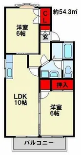 ボンセジュールシオン A棟【202号室】の間取り