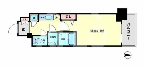 ファーストフィオーレ難波南パークサイド【12階】の間取り