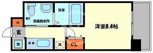 クレアートクラウン天王寺【6階】の間取り