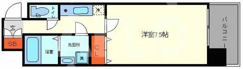 ブラン靭公園【603号室】の間取り