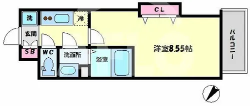 Luxe都島Ⅱ【7階】の間取り