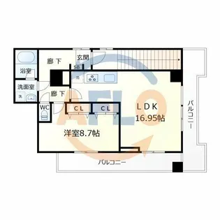 FLAT34深江橋【2階】の間取り