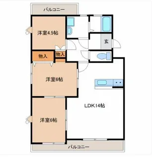 リバーサイド大見【3-5号室】の間取り