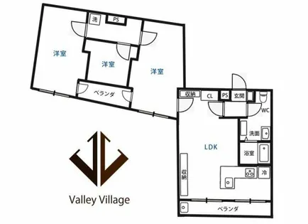 ヴァリーヴィレッジ【3階】の間取り
