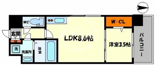 ミラージュパレス難波幸町【11階】の間取り