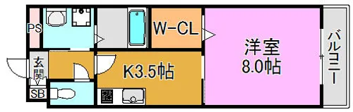 アンプルールフェール【1階】の間取り
